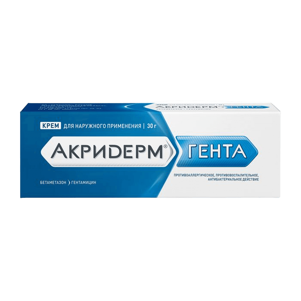 Акридерм Гента, 0,05%/0,1%, 15 г, крем