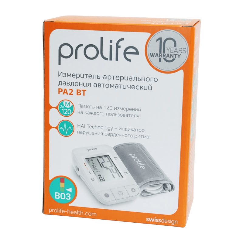 Тонометр автоматический Prolife PA2 BT