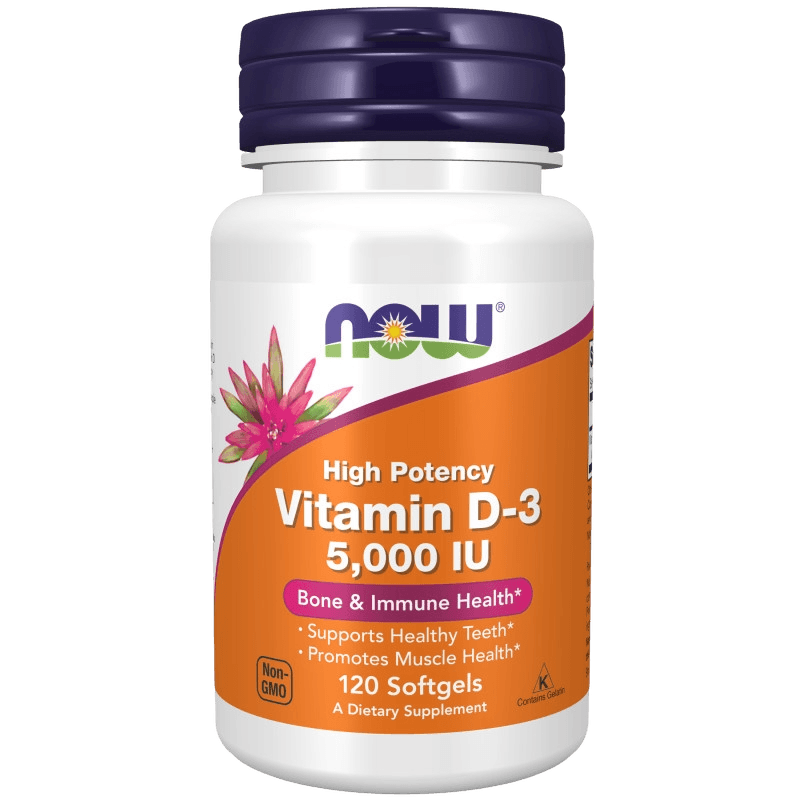 Витамин Д-3 (NOW Vitamin D-3), 5000 ме, капс. №120