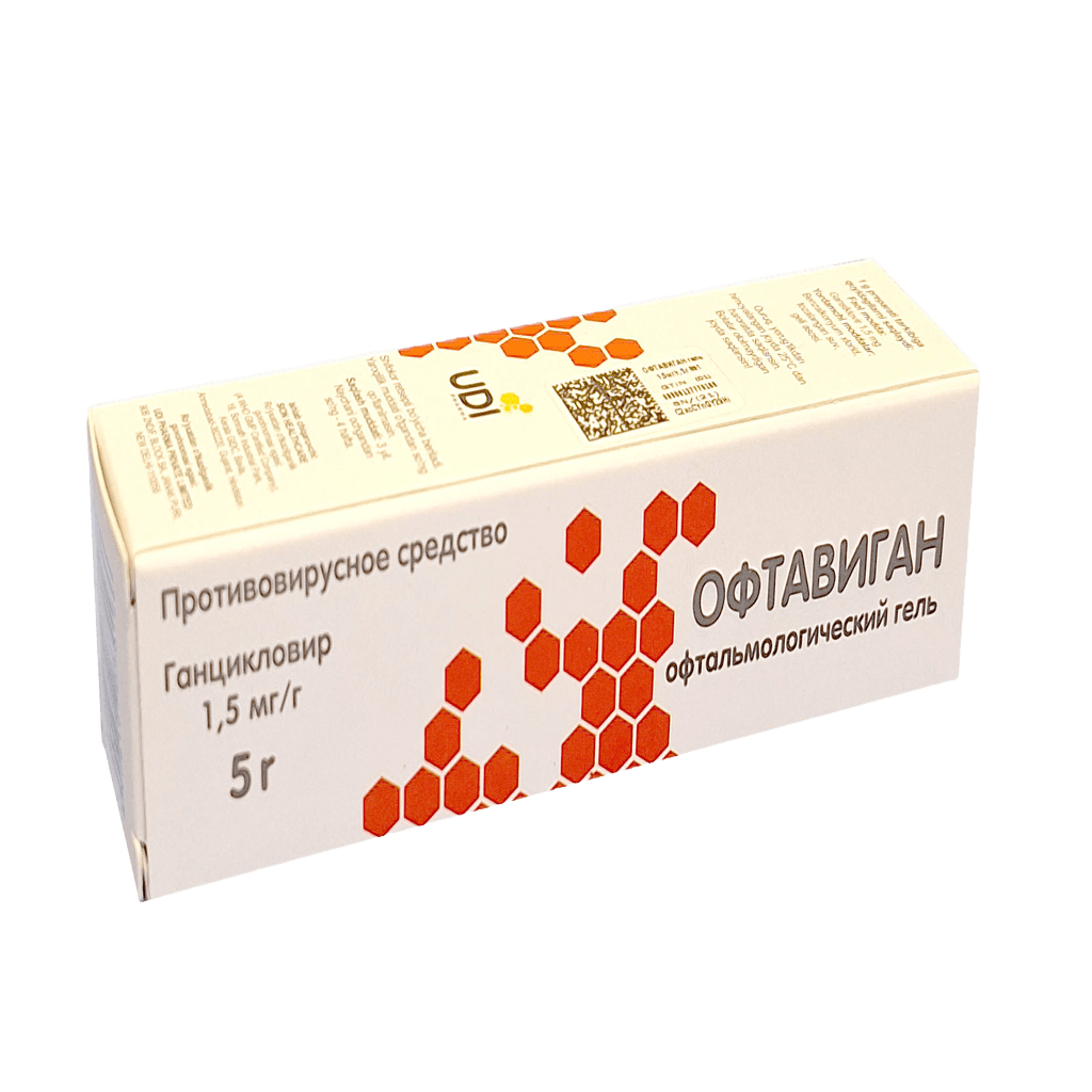 Офтавиган, 1,5 мг/г, 5 г, гель офтал.
