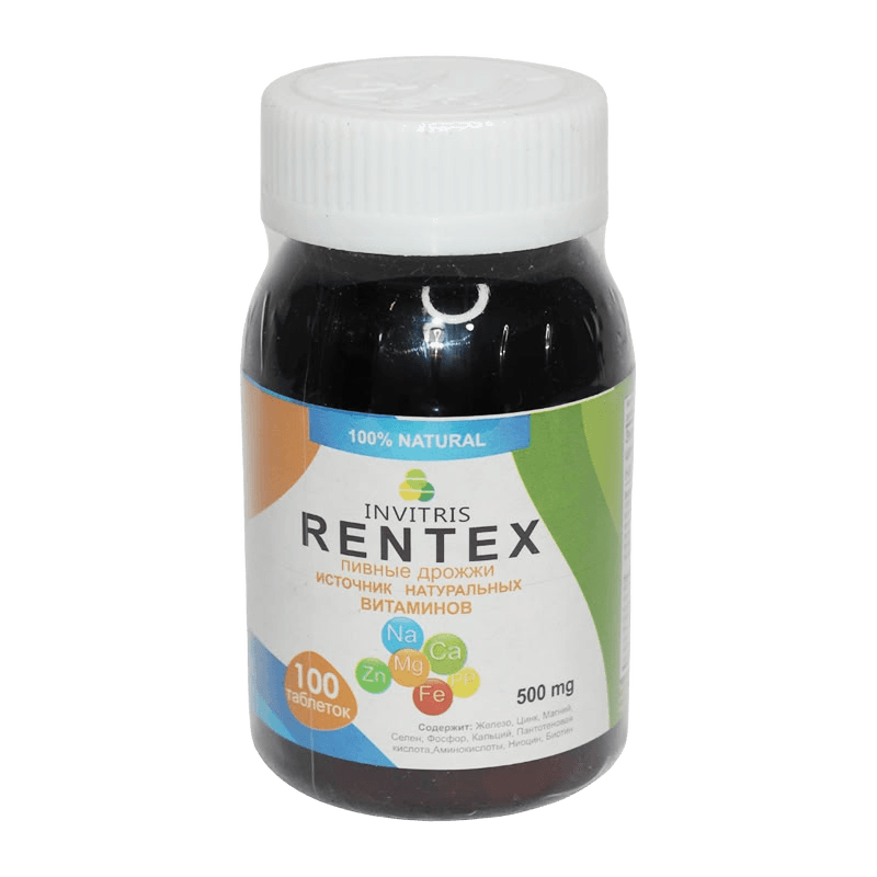 Пивные дрожжи Rentex, 500 мг, таб. №100