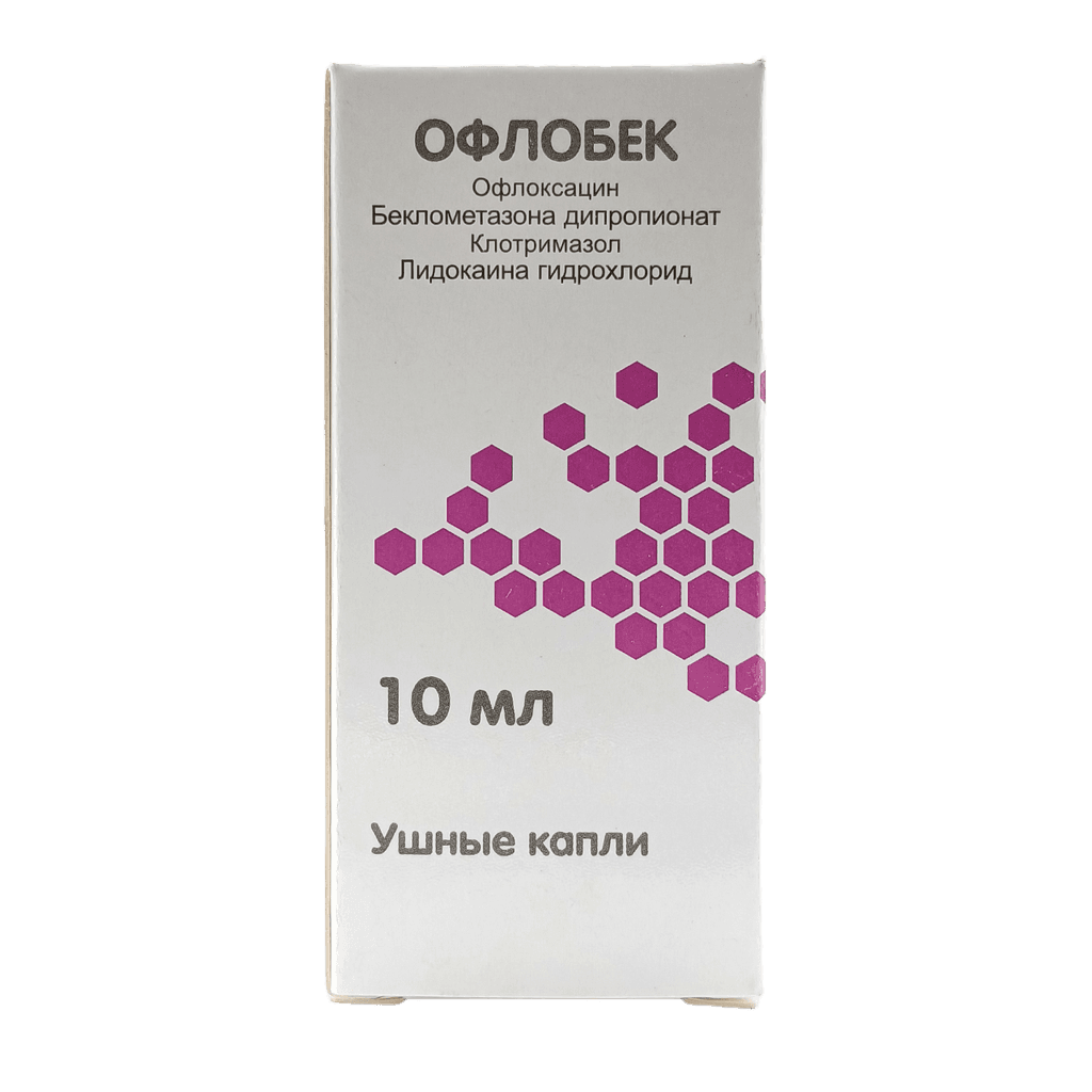 Офлобек, 10 мл, капли ушны.