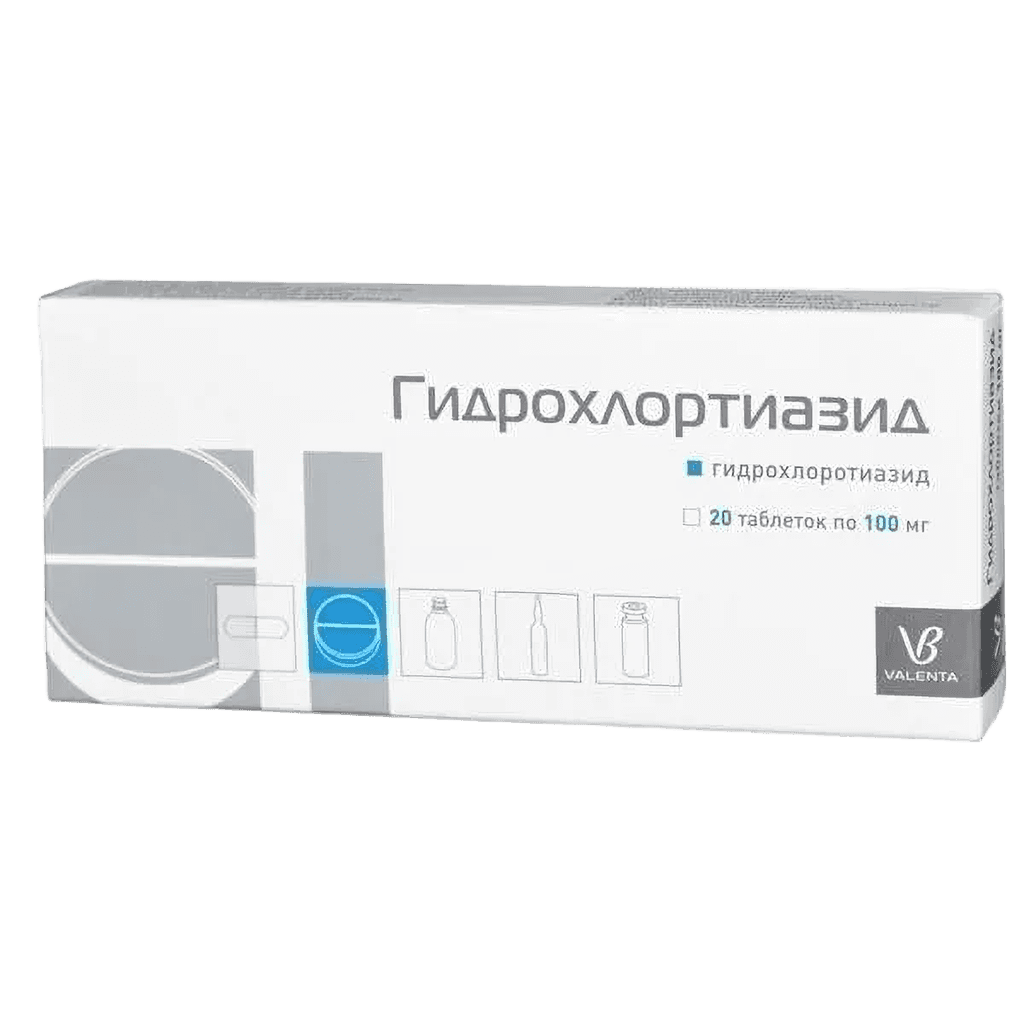 Гидрохлортиазид, 100 мг, таб. №20