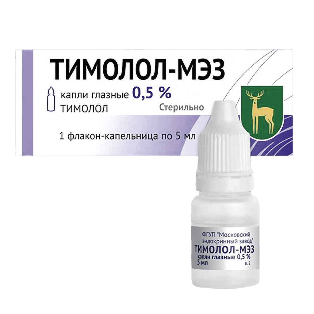 Тимолол-МЭЗ , 0,5%, 5 мл, капли глаз.