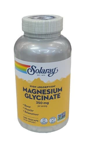 Магний глицинат (Solaray Magnesium Glycinate), 350 мг, капс. №240