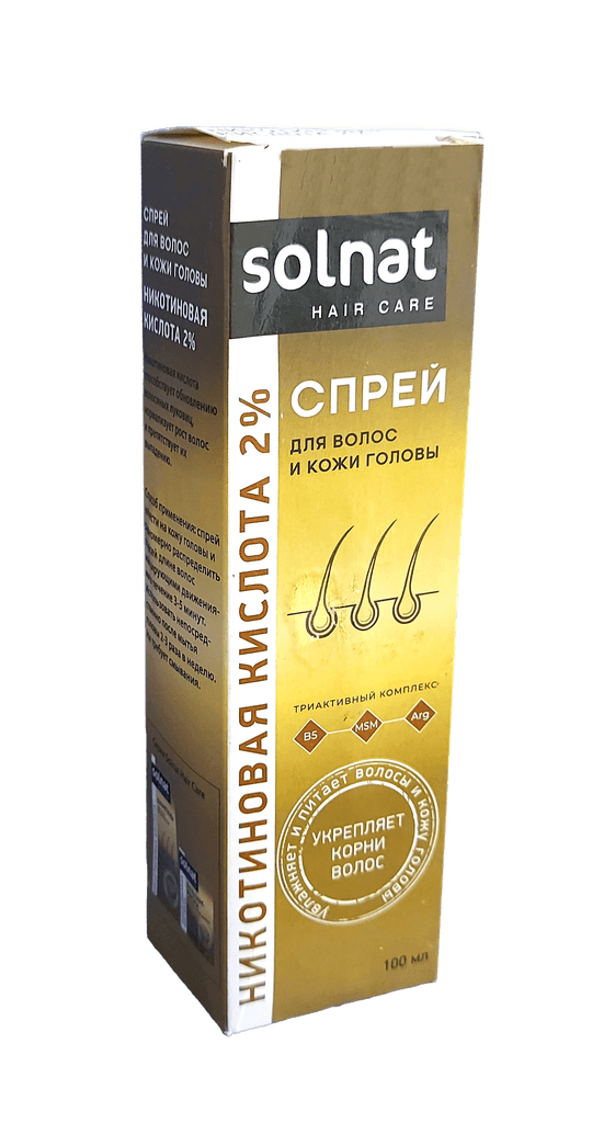 Sprey dlya volos Nikotinovaya kislota Solnat, 100 ml