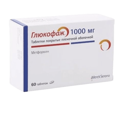 Глюкофаж, 1000 мг, таб. №60