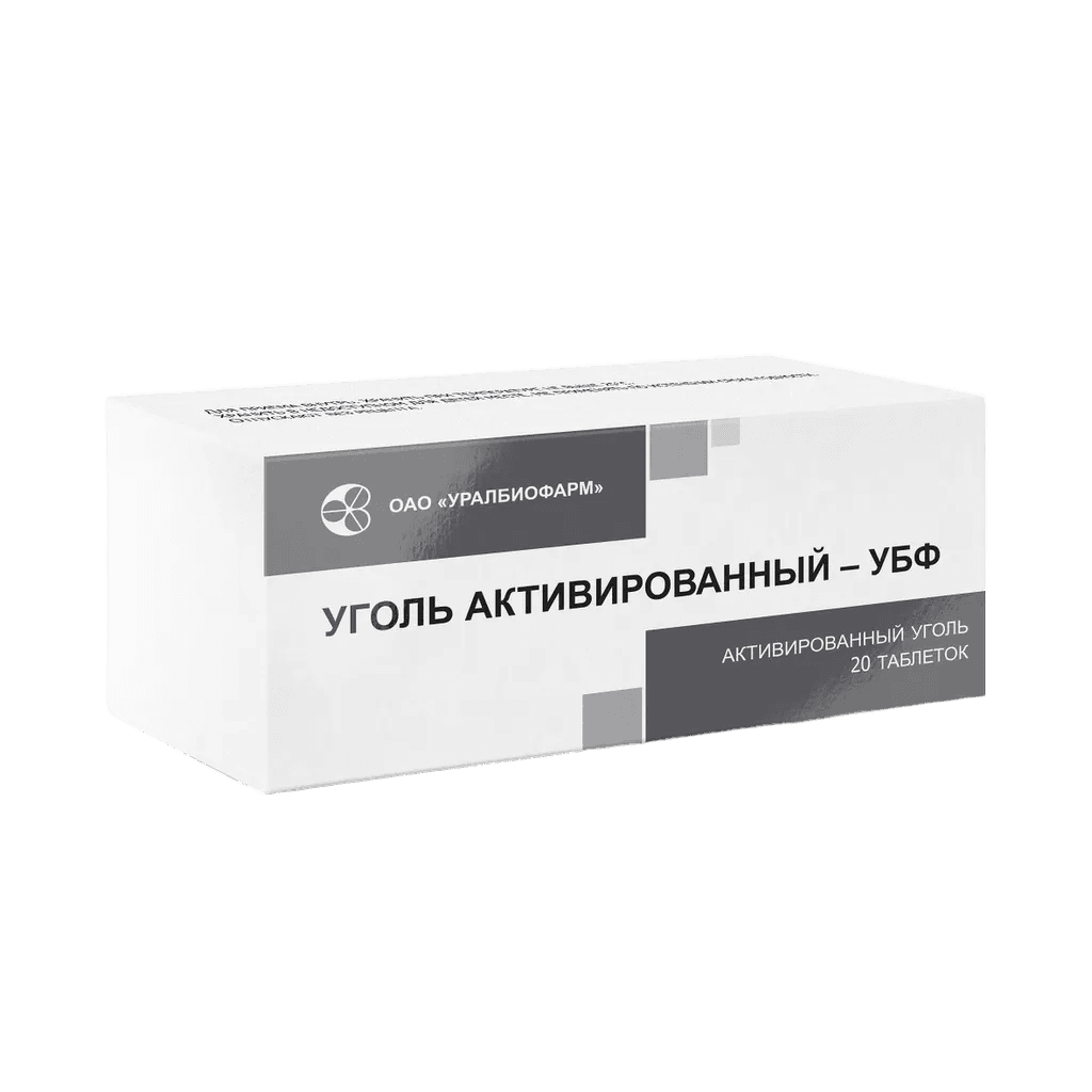 Уголь активированный УБФ, 250 мг, таб. №20