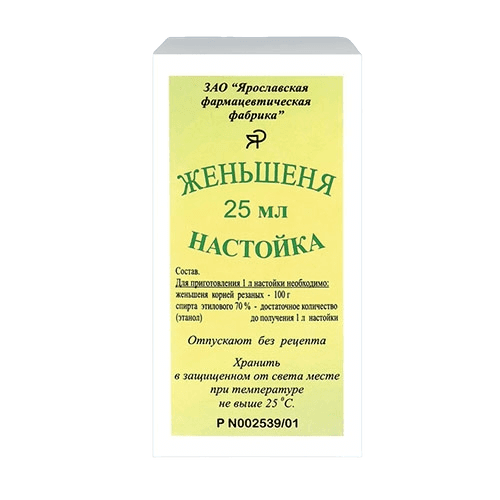 Женьшеня настойка, 25 мл, флак.