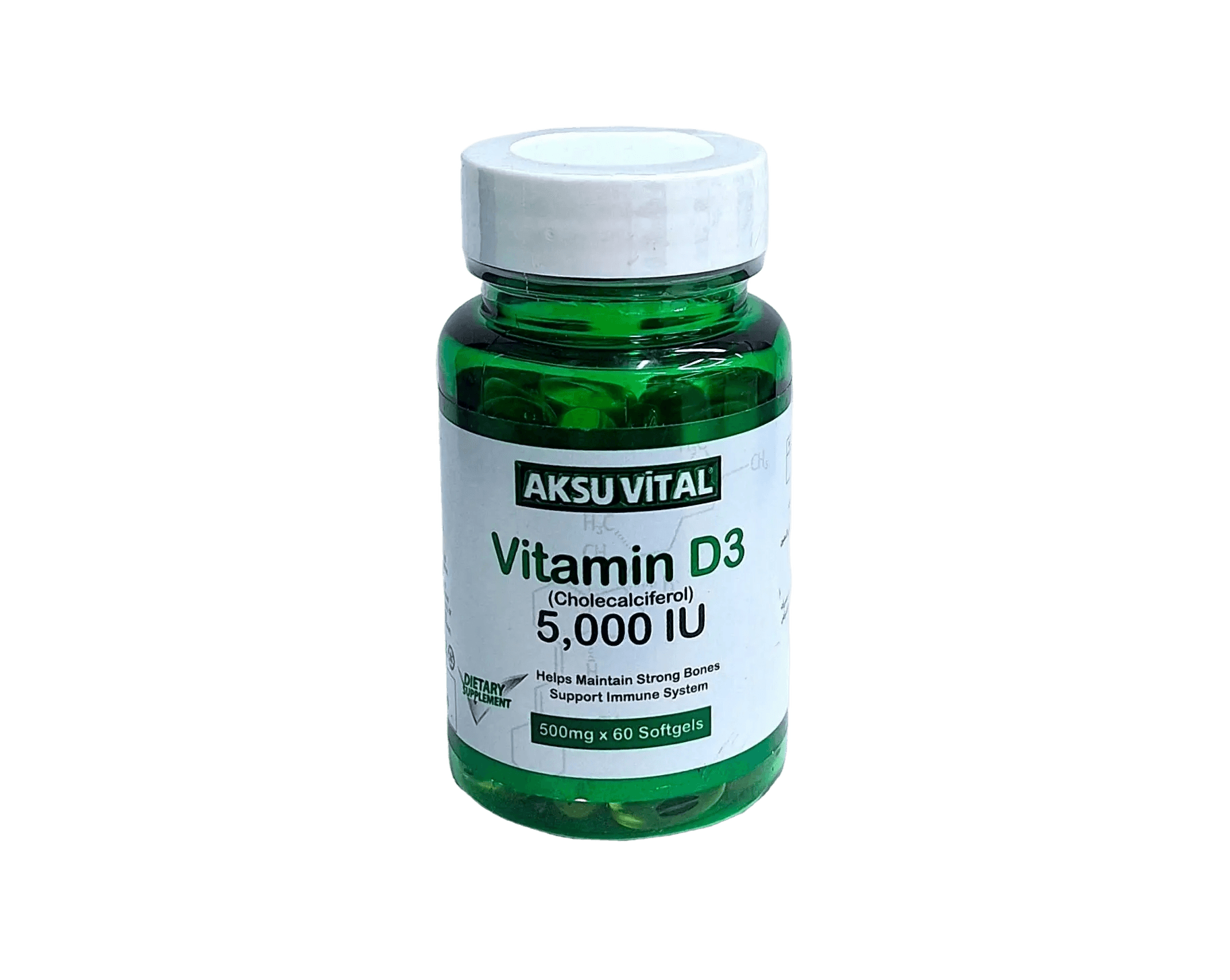 Витамин Д3 Aksuvital, 5000 МЕ/500 мг, капс. №60