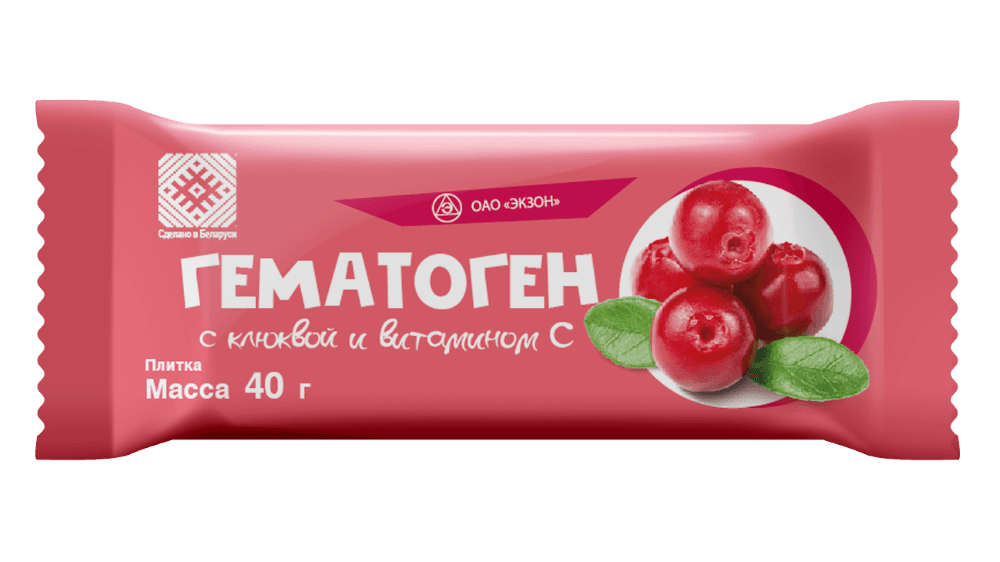 Гематоген, 30 г (клюква)