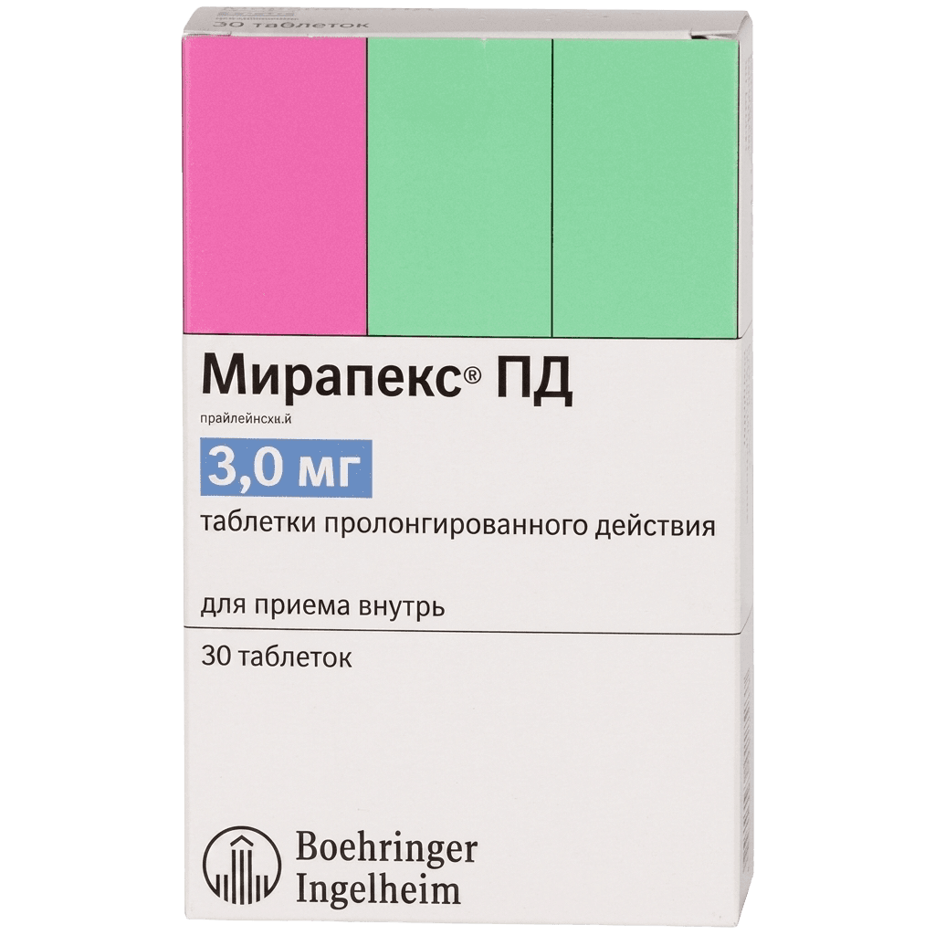 Мирапекс ПД, 3,0 мг, таб. №30