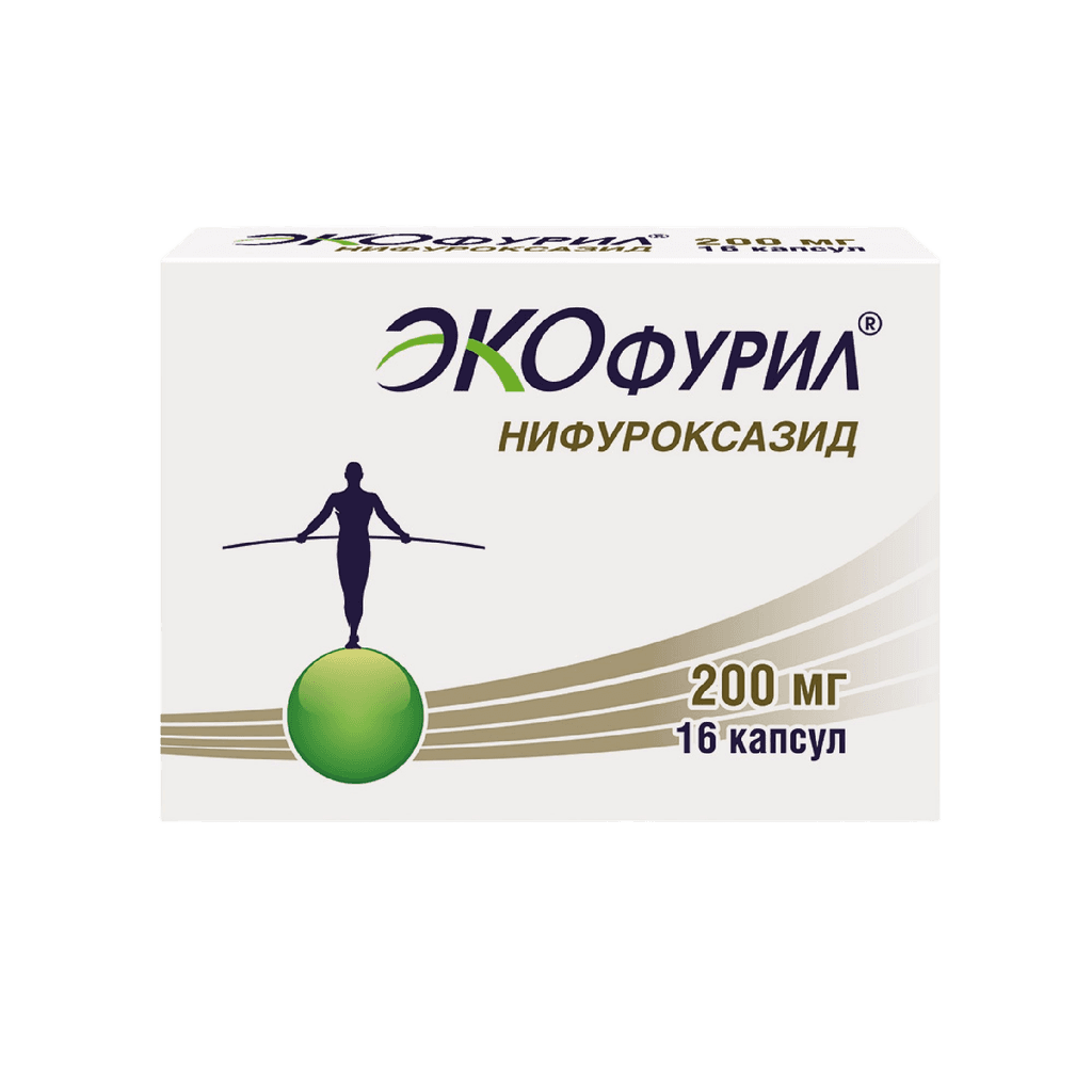 Экофурил, 200 мг, капс. №16