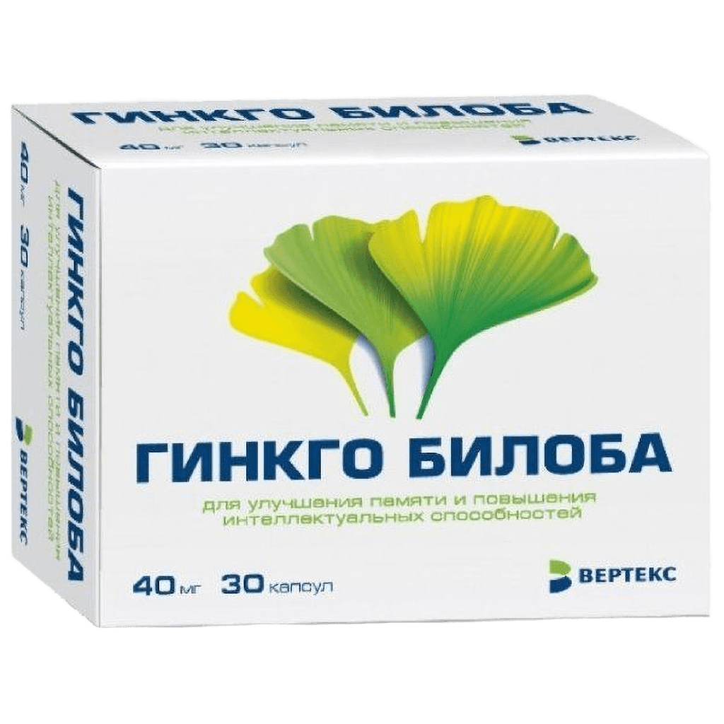 Гинкго билоба, 40 мг, капс. №30
