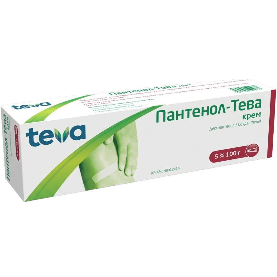 Пантенол-Тева, 5%, 100 г, крем
