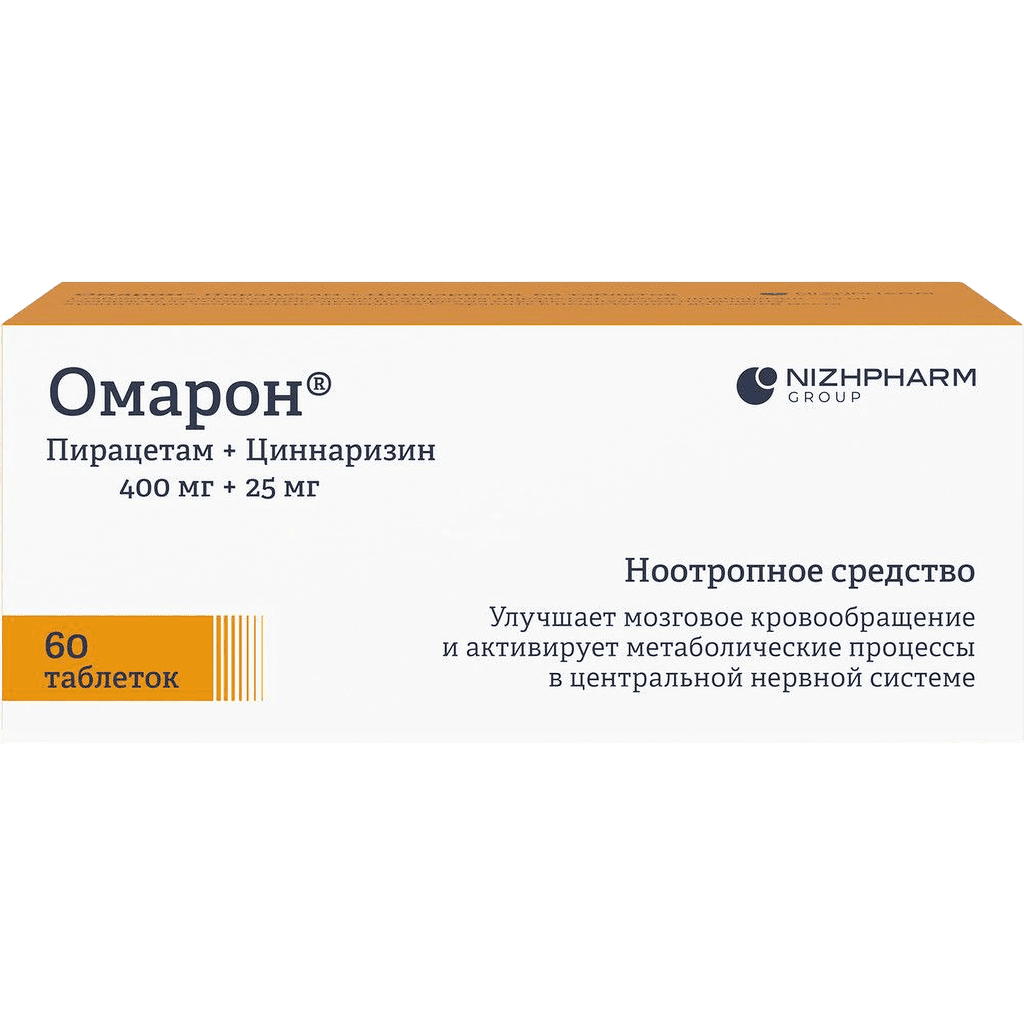 Омарон, 400 мг/25 мг, таб. №60