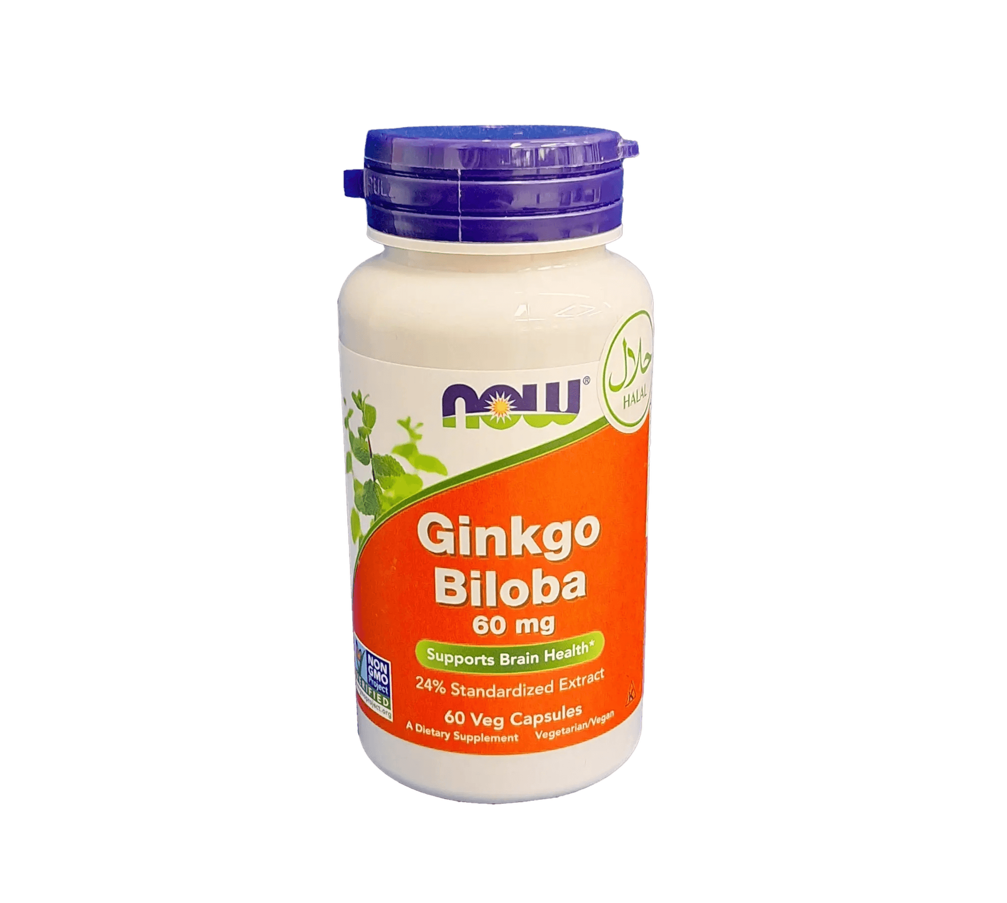 Гинкго билоба (NOW Ginkgo Biloba), 60 мг, капс. №60