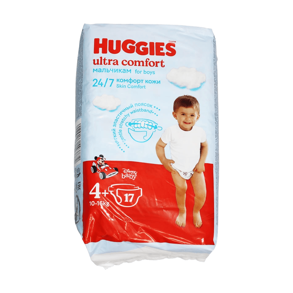 Подгузники дет. для мальчиков Huggies Ultra Comfort, раз. 4+, №17