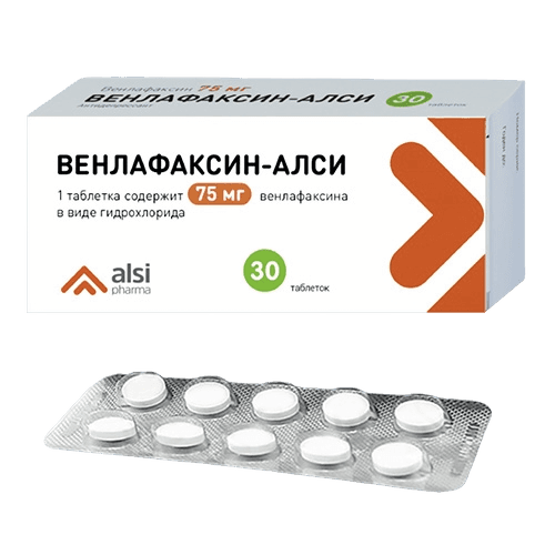 Венлафаксин-АЛСИ, 75 мг, таб. №30