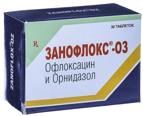 Занофлокс-ОЗ, 200 мг/500 мг, таб. №30