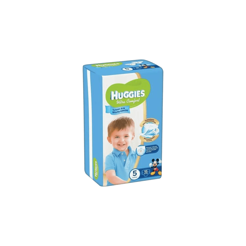 Подгузники дет. для мальчиков Huggies Ultra Comfort, раз. 5, №15