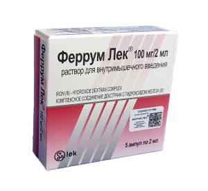 Феррум Лек, 100 мг/5 мл, амп. №5