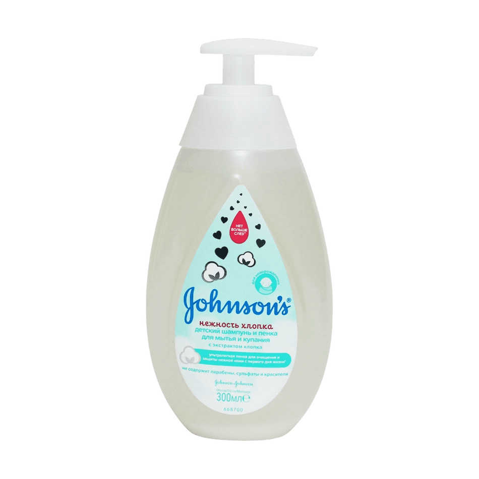 Шампунь и пенка нежность хлопка Johnson's, 300 мл