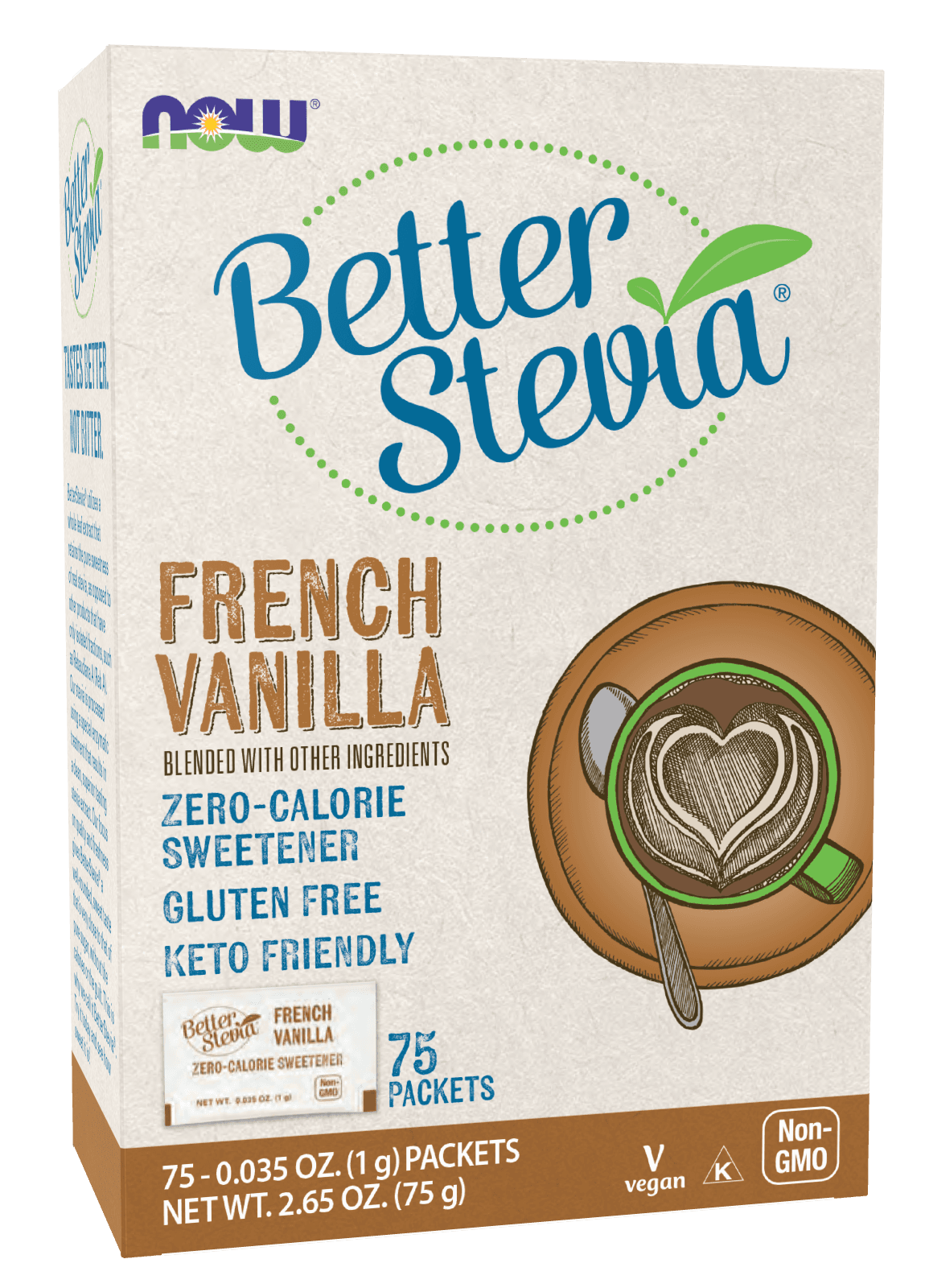 Steviya (NOW BetterStevia), sachets №75 (vanilla)