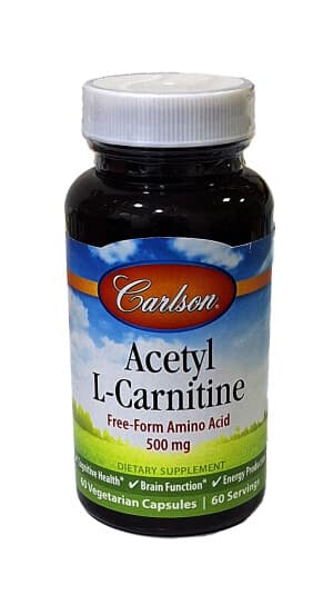Ацетил L-карнитин (Carlson Acetyl L-Carnitine), 500 мг, капс. №60