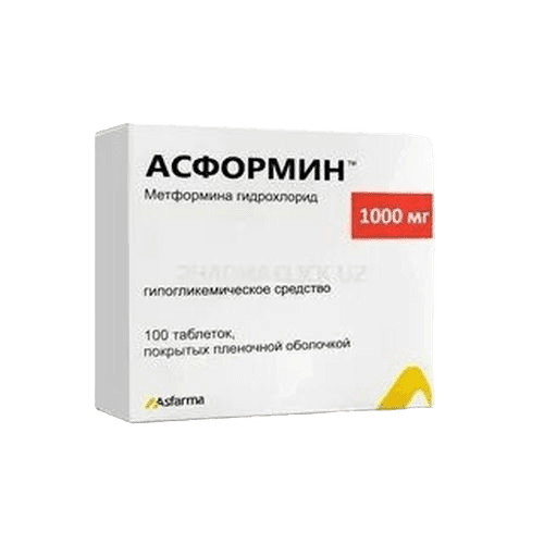 Асформин, 1000 мг, таб. №100