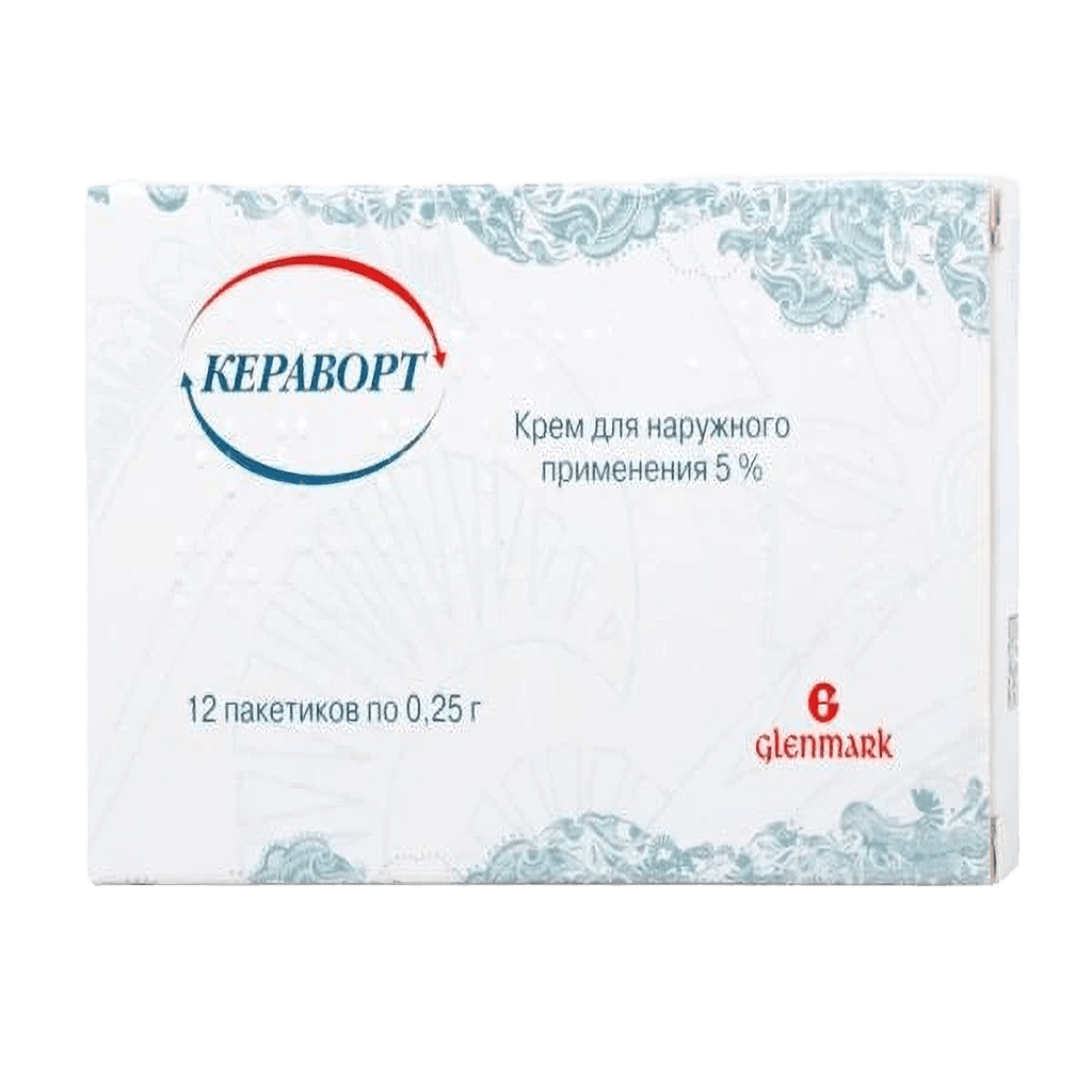 Кераворт, 5%, 250 мг, крем, пакектики, №12