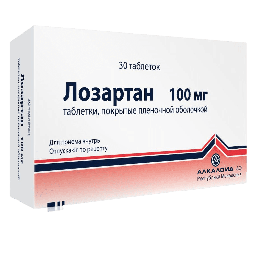 Лозартан, 100 мг, таб. №30