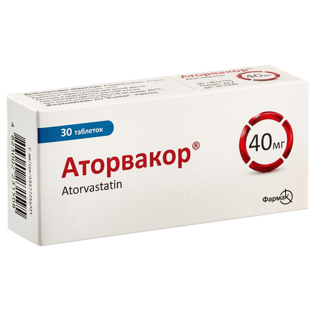 Аторвакор, 40 мг, таб. №30