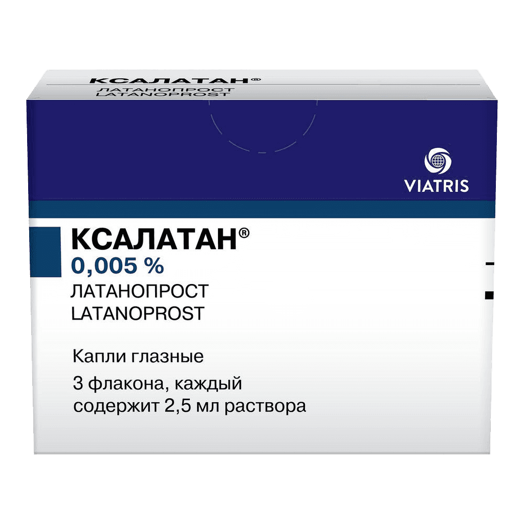 Ксалатан, 0,005%, 2,5 мл, капли глаз.