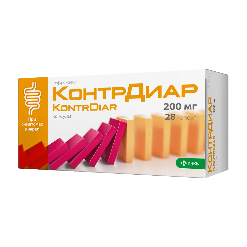 КонтрДиар, 200 мг, капс. №28