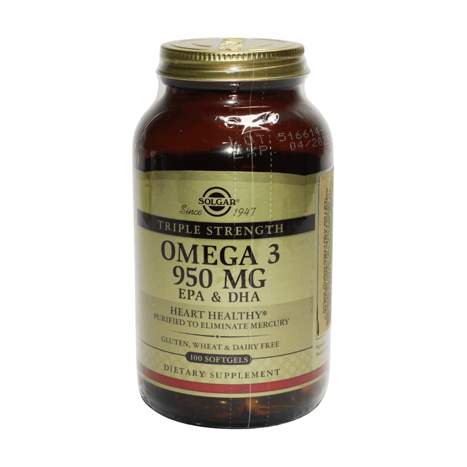 Омега 3 Тройная ЭПК и ДГК (Solgar Omega-3, EPA & DHA, Triple Strength), 950 мг, капс. №100