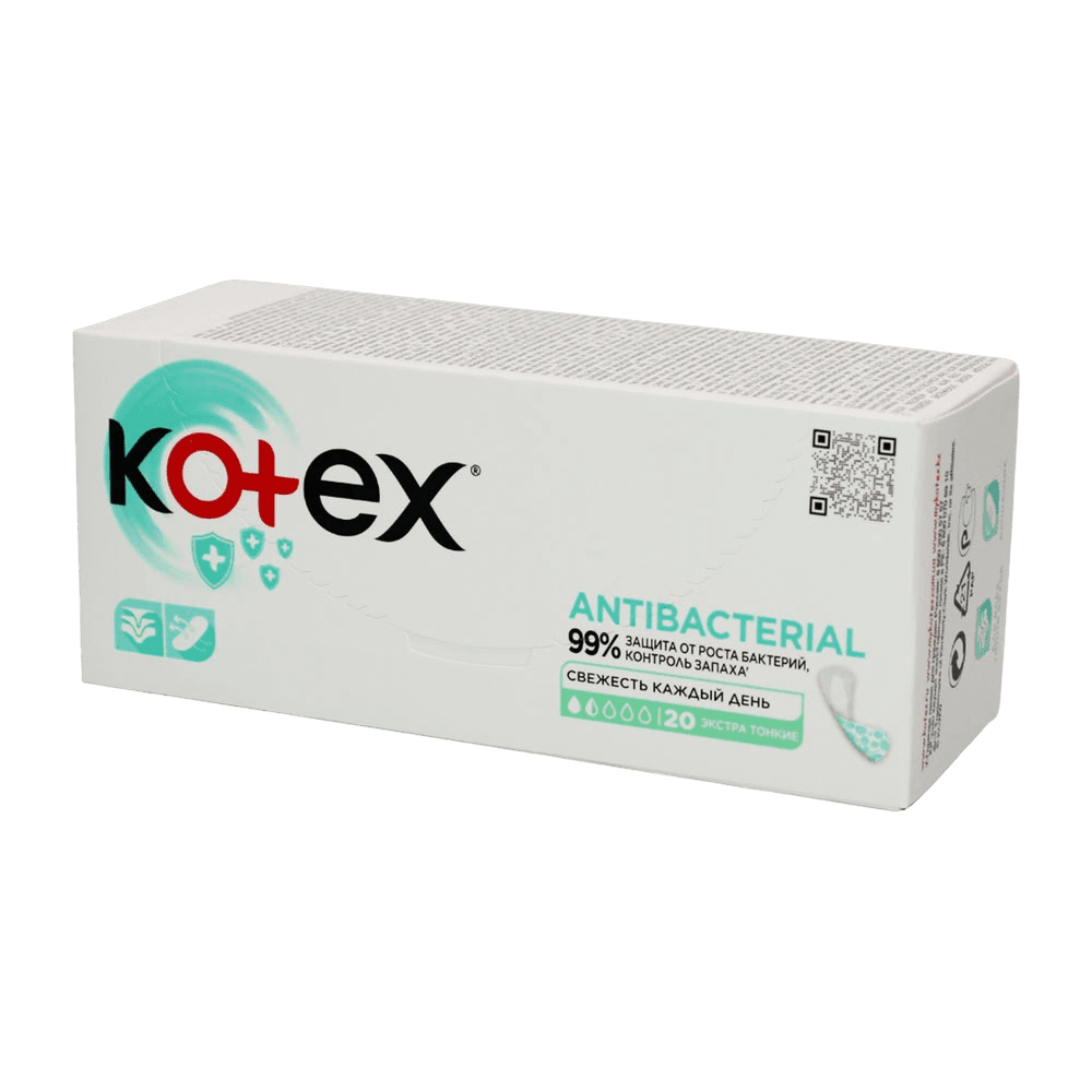 Прокладки гиг. ежед. Kotex Antibacterial, №20