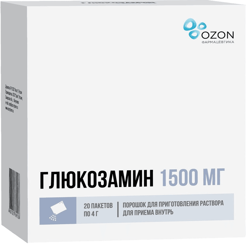 Глюкозамин, 1500 мг/4 г, пакетики, №20