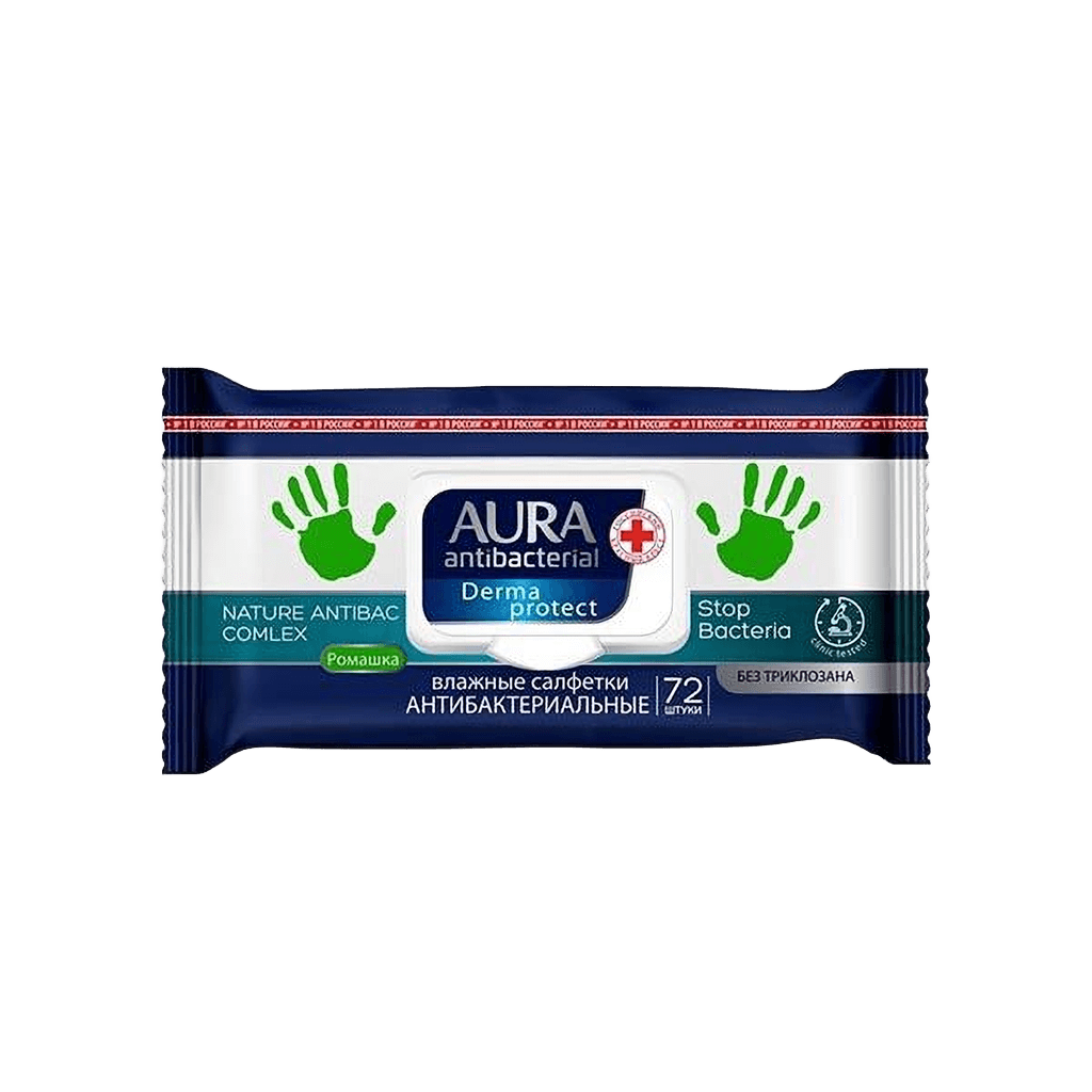 Salfetki vlajnie Aura antibak. Romashka, №72 (s krishkoy)