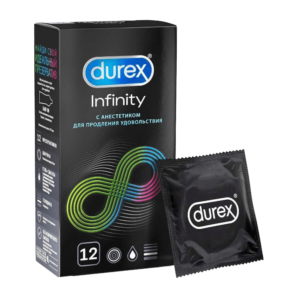 Презервативы Durex Infinity, №12 (с анестетиком)