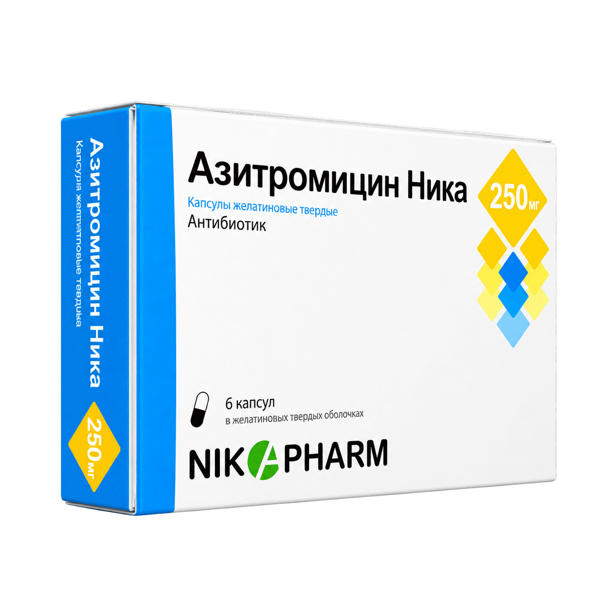 Азитромицин-НИКА, 250 мг, капс. №6