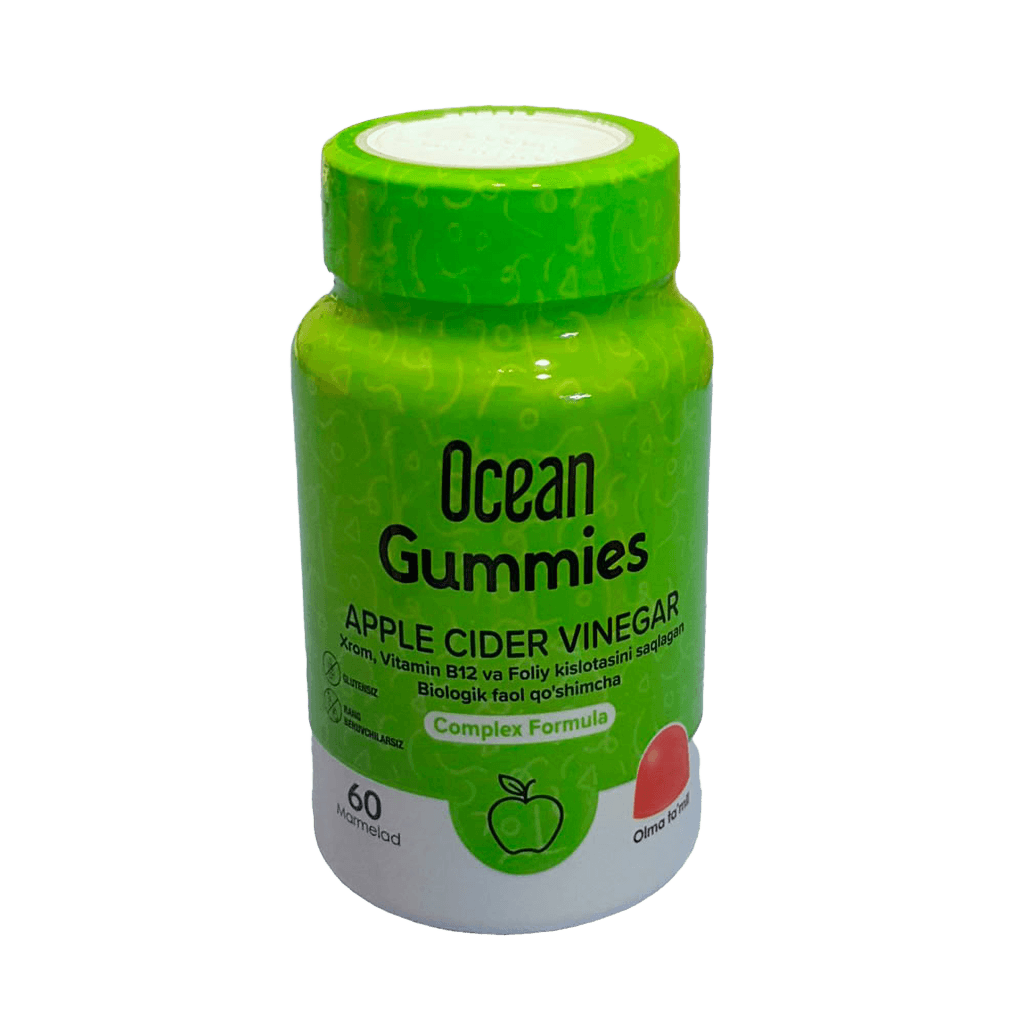 Океан Яблочный Уксус (Ocean Gummies Apple Cider Vinegar), мармеладки, №60