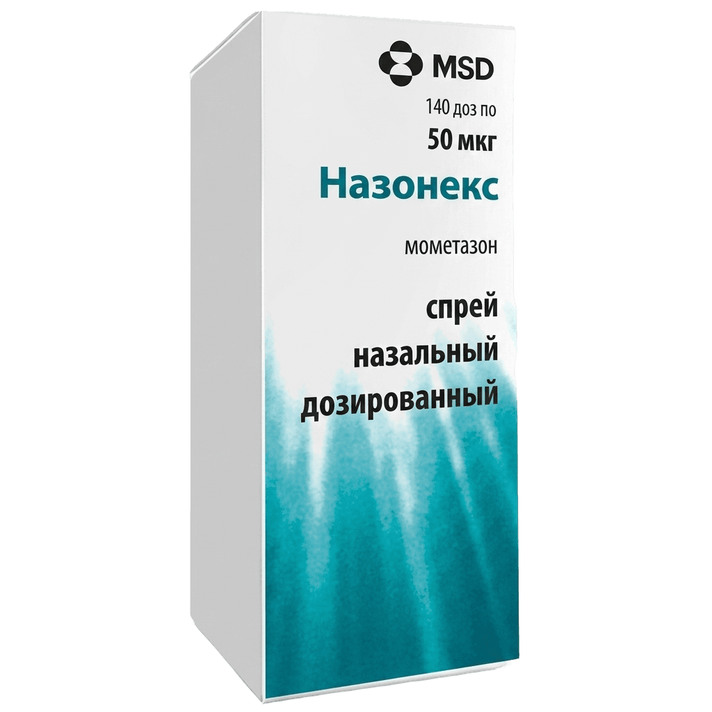 Назонекс, 50 мкг, 140 доз, спрей назал.