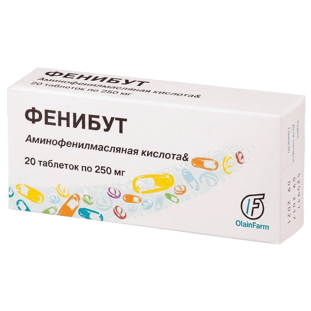 Фенибут, 250 мг, таб. №20