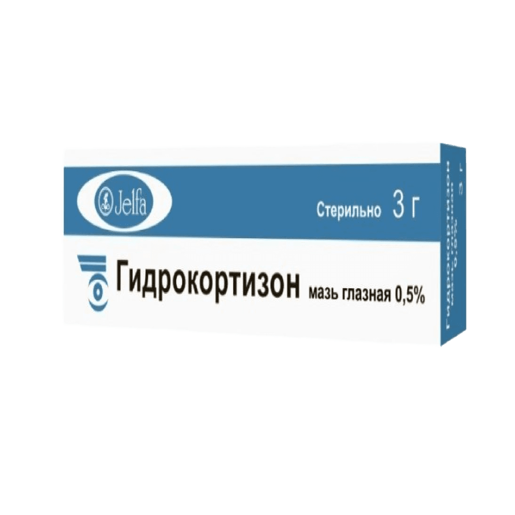Гидрокортизон, 0,5%, 3 г, мазь глаз.
