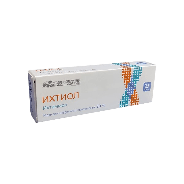 Ихтиол, 20%, 25 г, мазь