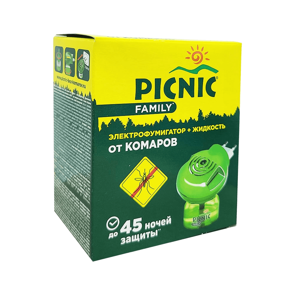 Жидкость от комаров 45 ночей Picnic Family, 30 мл