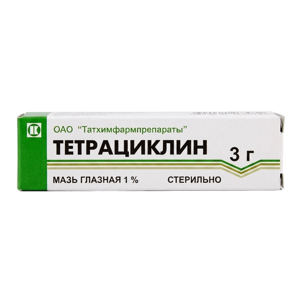 Тетрациклин, 1%, 3 г, глаз. мазь