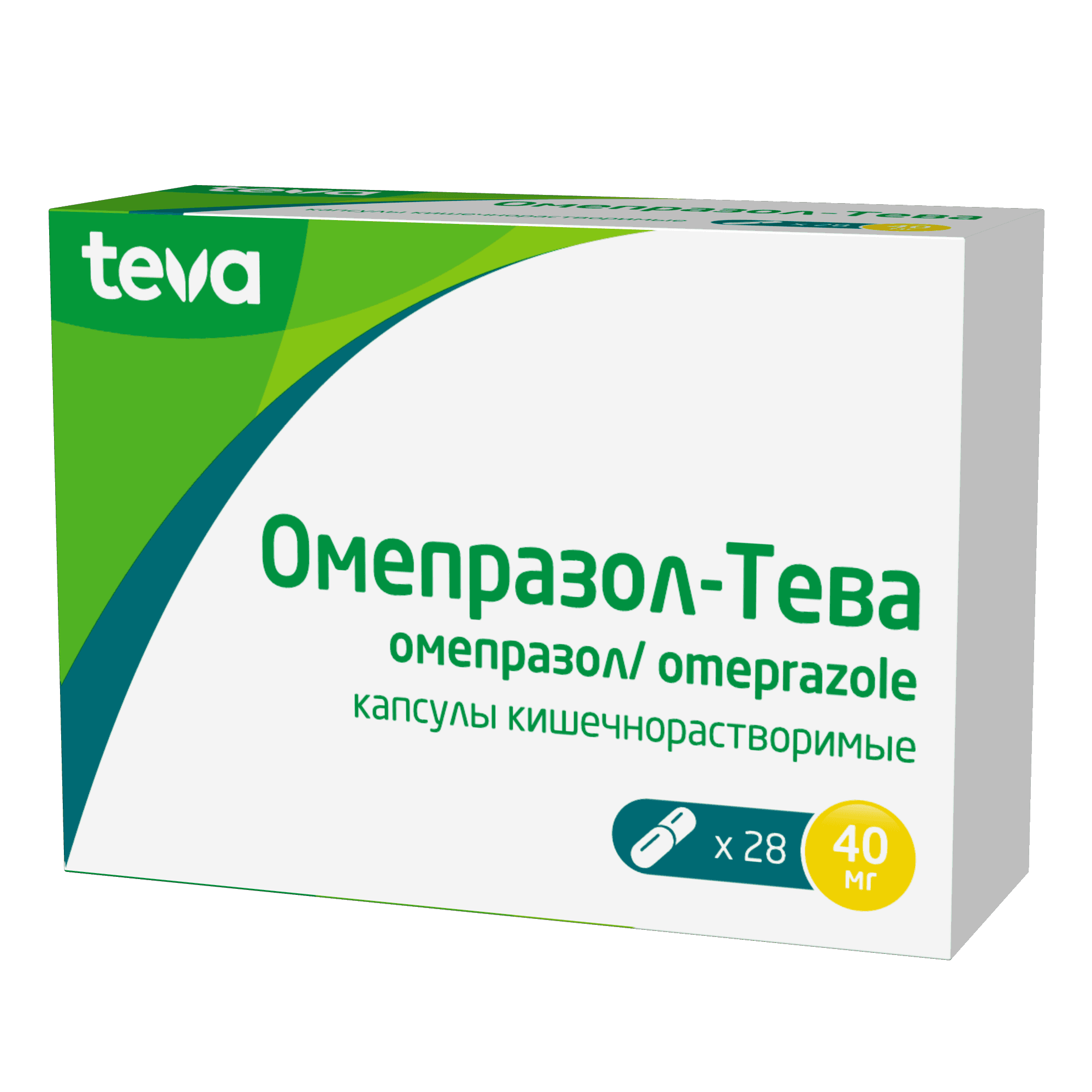 Омепразол-Тева, 40 мг, капс. №28