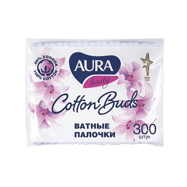 Ватные Палочки Aura Pure Cotton, №300